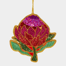 Load image into Gallery viewer, Waratah Sequin Tree Decoration