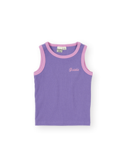Load image into Gallery viewer, Embroidered Colour Pop Rib Singlet - Purple
