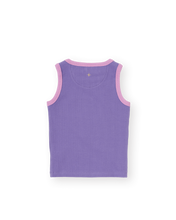 Load image into Gallery viewer, Embroidered Colour Pop Rib Singlet - Purple