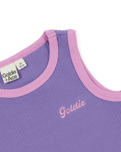 Load image into Gallery viewer, Embroidered Colour Pop Rib Singlet - Purple