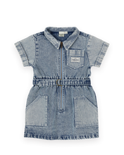 Load image into Gallery viewer, Piper Pinstripe Denim Belted Dress