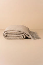 Load image into Gallery viewer, MERINO WOOL THROW | LATTE/GREY