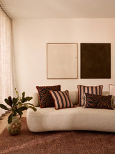 Load image into Gallery viewer, Suiting Stripe Black and Tan Linen Cusion