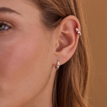 Load image into Gallery viewer, Alida Rhodolite Silver Huggies