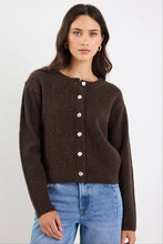 Load image into Gallery viewer, Imprint Chocolate Soft Knit Crewneck Cardigan