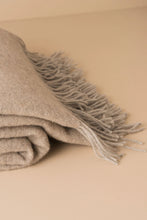 Load image into Gallery viewer, MERINO WOOL THROW | LATTE/GREY