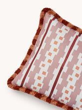 Load image into Gallery viewer, Buff Bauhaus Pink Linen Cushion