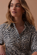 Load image into Gallery viewer, Ava Short Sleeve Dress - Linen Leopard