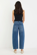 Load image into Gallery viewer, Varsity Deep Blue Forward Seam Barrel Jeans