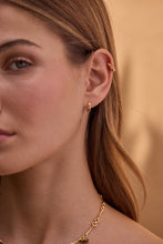Load image into Gallery viewer, Alida Rhodolite Gold Huggies