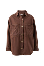 Load image into Gallery viewer, Bobbi Side Pocket Denim Shacket/Chocolate
