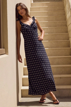 Load image into Gallery viewer, Delightful Black Polka Dot Bias Slip Maxi Dress