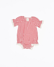 Load image into Gallery viewer, Alexa Romper-White & Red check