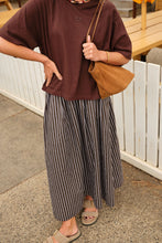 Load image into Gallery viewer, Florence Maxi Skirt - Chocolate White Stripe