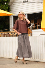 Load image into Gallery viewer, Florence Maxi Skirt - Chocolate White Stripe