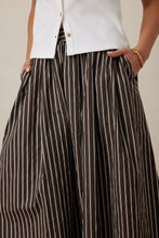 Load image into Gallery viewer, Florence Maxi Skirt - Chocolate White Stripe