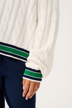 Load image into Gallery viewer, Asher Heritage Knit Sweater - Cream/Tide