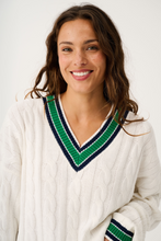 Load image into Gallery viewer, Asher Heritage Knit Sweater - Cream/Tide
