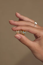Load image into Gallery viewer, Textured Topaz Gold Huggies