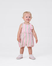 Load image into Gallery viewer, Antique Stripe Strawberry Bubble Romper