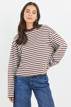 Load image into Gallery viewer, Unite Chocolate Stripe Long Sleeve Tee