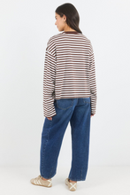 Load image into Gallery viewer, Unite Chocolate Stripe Long Sleeve Tee