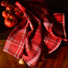 Load image into Gallery viewer, Frances Waffle Tea Towel - Poppy