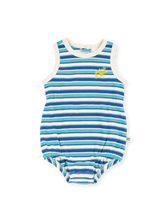 Load image into Gallery viewer, Waffle Bubble Romper - Blue