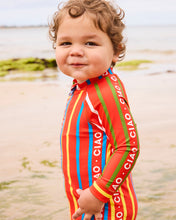 Load image into Gallery viewer, Ciao Stripe Baby Long Sleeve Zip Bathers