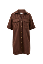 Load image into Gallery viewer, Bonnie Relaxed Shirt Dress - Chocolate