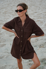 Load image into Gallery viewer, Bonnie Relaxed Shirt Dress - Chocolate