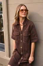 Load image into Gallery viewer, Bonnie Relaxed Shirt Dress - Chocolate