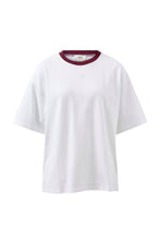 Load image into Gallery viewer, Ringer Tee - White & Raisin