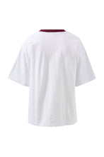 Load image into Gallery viewer, Ringer Tee - White & Raisin