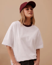 Load image into Gallery viewer, Ringer Tee - White & Raisin