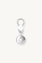 Load image into Gallery viewer, Polished Silver Huggies & Chloe Moonstone Charms