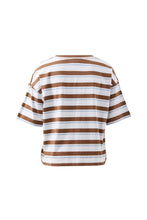 Load image into Gallery viewer, Boxy Pocket Tee - Milk Choc Stripe