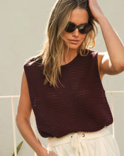Load image into Gallery viewer, Margot Mesh Knit Tank - Wine