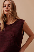 Load image into Gallery viewer, Margot Mesh Knit Tank - Wine