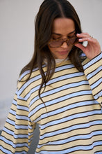 Load image into Gallery viewer, Beau Long Sleeve Slouchy Tee - Butter Brunette Stripe