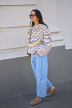 Load image into Gallery viewer, Beau Long Sleeve Slouchy Tee - Butter Brunette Stripe