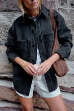 Load image into Gallery viewer, Bobbi Side Pocket Denim Shacket - Washed Black