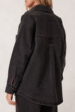 Load image into Gallery viewer, Bobbi Side Pocket Denim Shacket - Washed Black