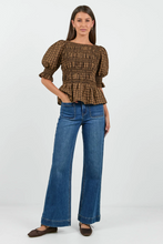 Load image into Gallery viewer, Enclasp Check Shirred Top