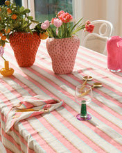 Load image into Gallery viewer, Rose Water Stripe Linen Tablecloth