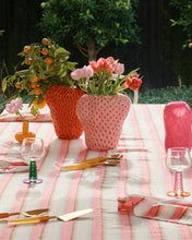 Load image into Gallery viewer, Rose Water Stripe Linen Tablecloth