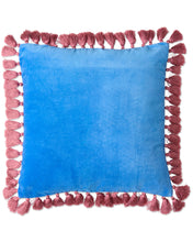 Load image into Gallery viewer, Sapphire Blush Velvet Tassel Cushion