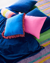 Load image into Gallery viewer, Sapphire Blush Velvet Tassel Cushion