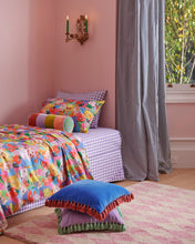 Load image into Gallery viewer, Sapphire Blush Velvet Tassel Cushion