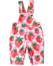 Load image into Gallery viewer, Strawberry Jam Organic Cotton Quilted Fleece Overalls